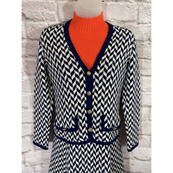 Vintage 1960s St. John Knits Sweater Jacket Dress 2-Piece Outfit Small/Medium - Picture 6 of 16